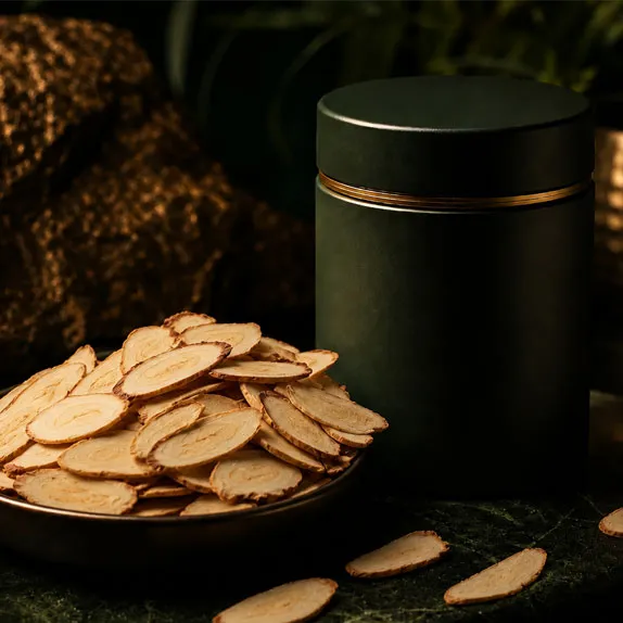 Wild Red Tongkat Ali root slices in premium packaging